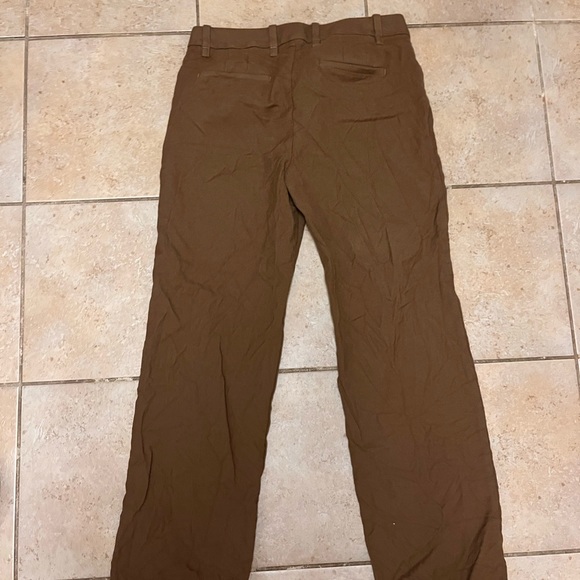 Size 8 Italian wool straight leg pants, cinnamon brown - Picture 1 of 4